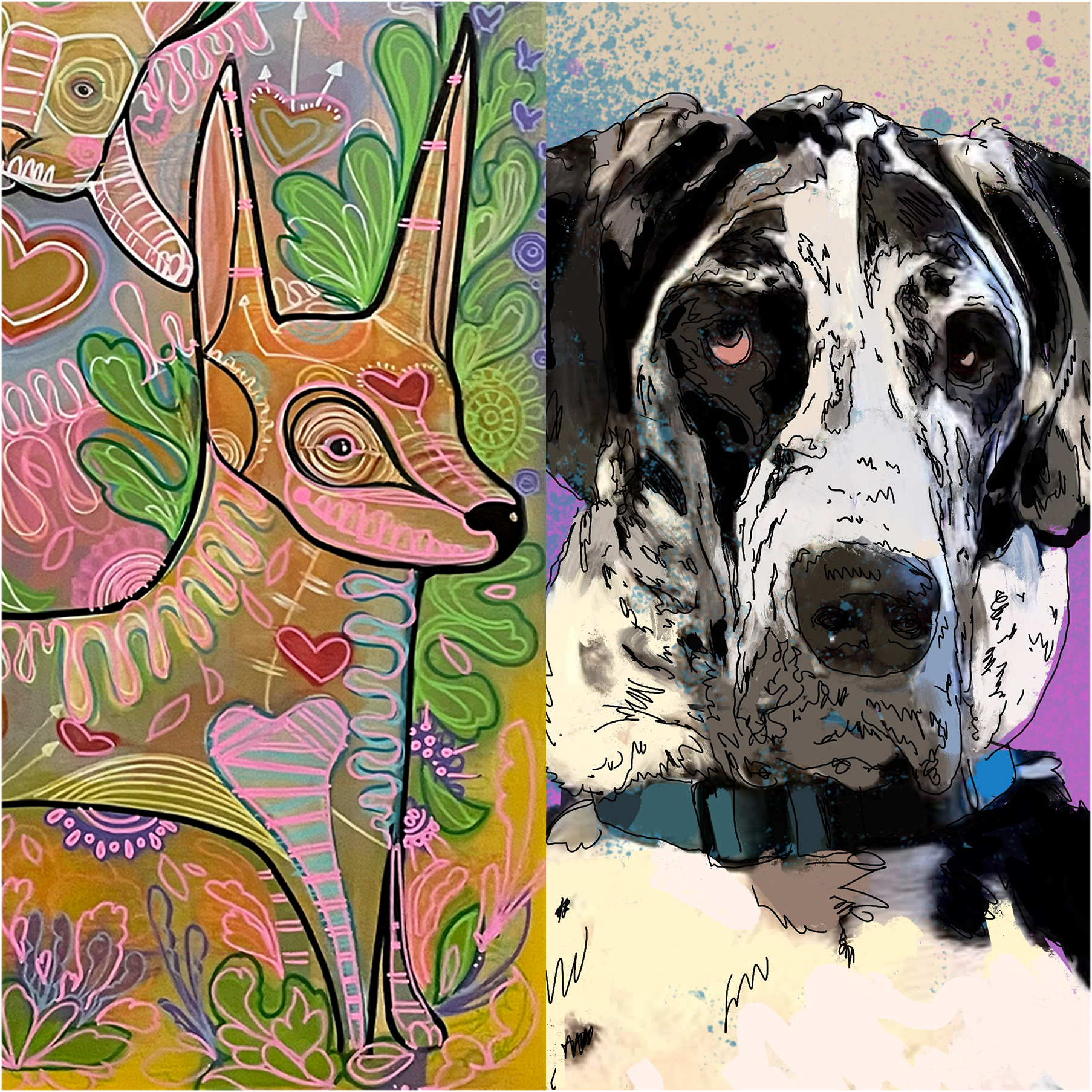 George Kocar dog digital drawing